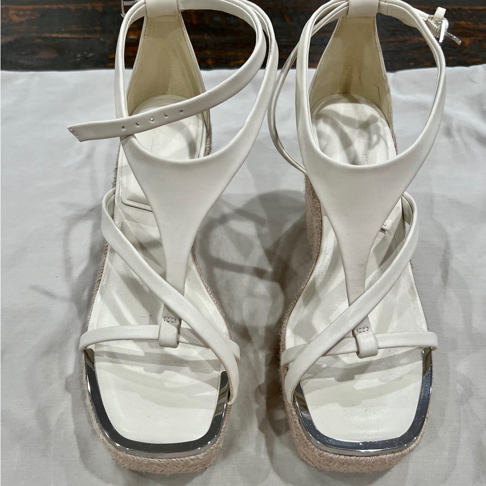 Dkny White Espadrilles with Modern Strap Design